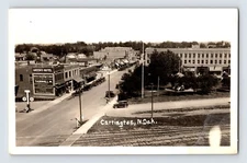 Postcard RPPC North Dakota Carrington ND Downtown Cars Autos 1940s Unposted