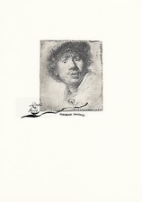 Kunstkarte: Rembrandt van Rijn - Selbstbildnis mit aufgerissenen Augen