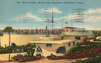 Vintage Postcard 1954 Marine Studios World's Only Oceanarium Marineland Florida