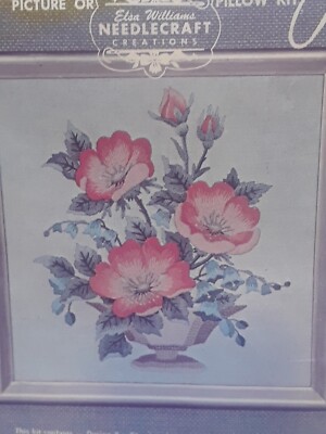 Kit Crewel Elsa Williams Sweet Pea Juillet - Fleur Du Mois - Neuf 15x15 Cm