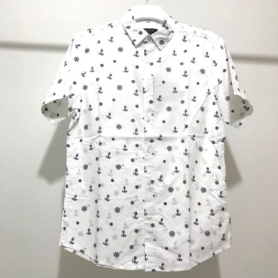 Primark Herren Kurzarm Hemd Slim Fit Maritim Gr. S-XL Sommerhemd