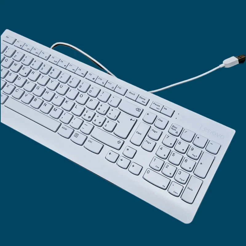 Lenovo Italian Layout USB Wired Keyboard SK8823 EKB536 Black White - Image 4 of 4