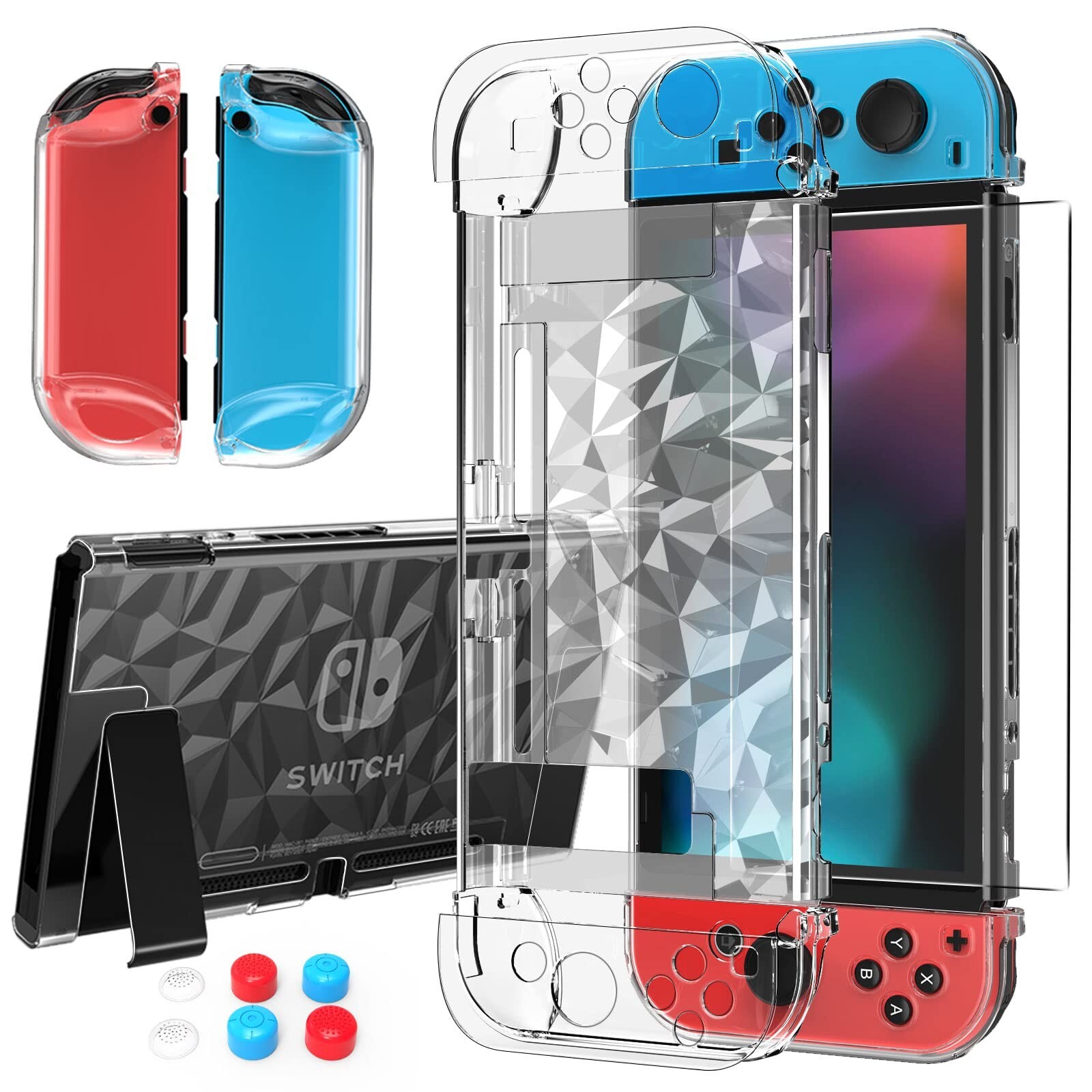 Nintendo Switch Case,Transparent, Film-Protected, Shock-Absorbent, Anti-Scratch-image