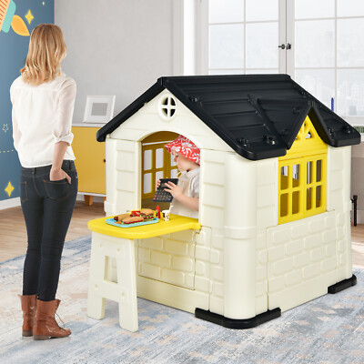 Kinder Spielhaus Kinderhaus Gartenhaus Outdoor 164 x 124 x 132 cm für 6 Kinder
