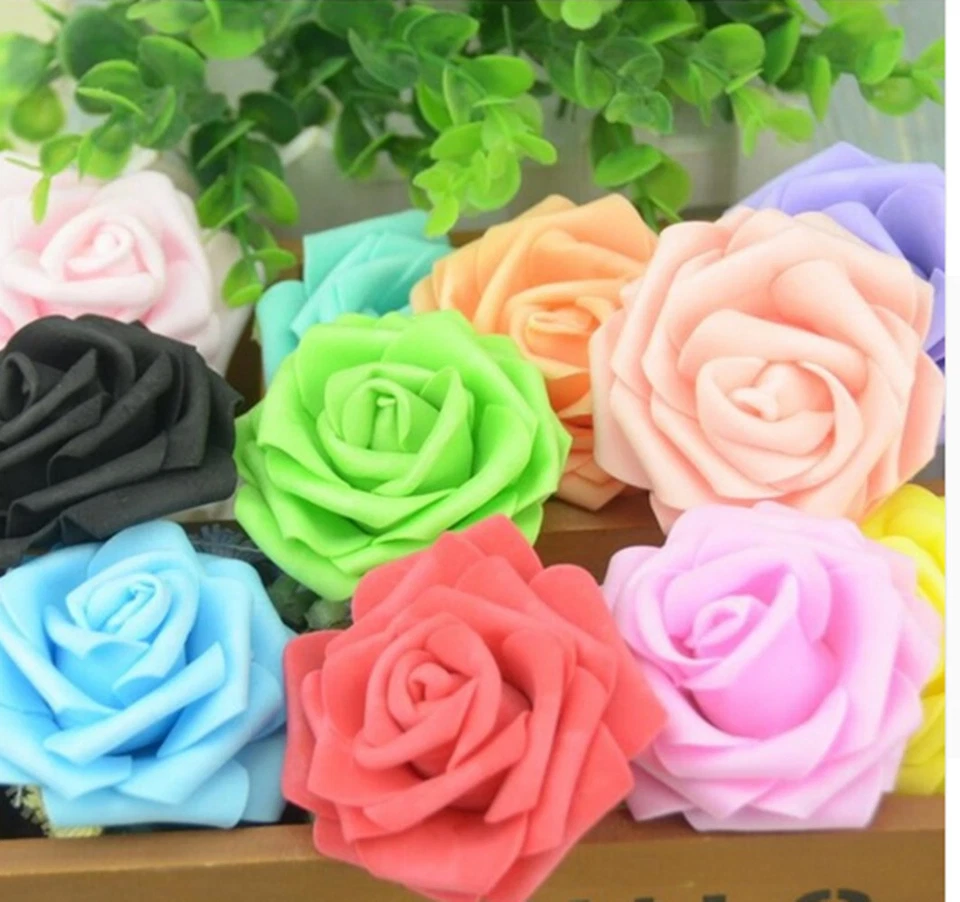 Beautif 7-8CM Artificial PE Espuma Rosas Flores Cabezas Hágalo Usted Mismo Hogar Boda Decoración  Foto 3 de 4