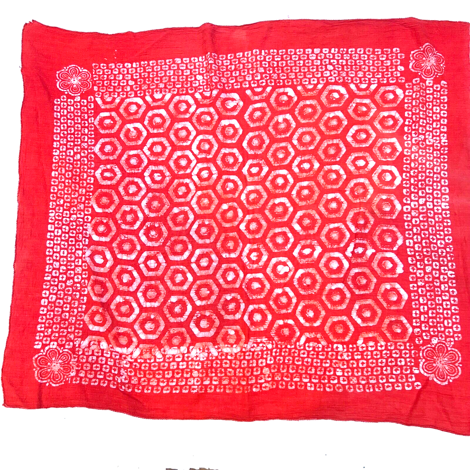 Large 40” x 35” Tangerine Viscose Crinkle Scarf-image