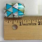 HSN Colleen Lopez  Sterling Silver Mother Of Pearl & Turquoise Inlay Ring Size 6 — photo 9