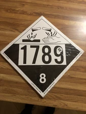 Labelmaster Labels ZEZ4 3267 Class 8 Vinyl Placard (PACK OF 25) 10.75” Corrosive