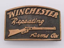 Solid Brass Winchester Repeating Arms Co Rifle Pistol Shotgun Belt Buckle