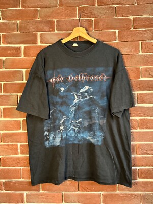 Rare Vintage 90s God Dethroned Blasphemy Metal Band Tee XL black