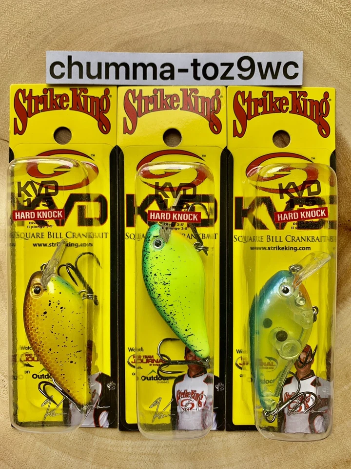 KVD1.5 (Lot Of 3) “Hard Knock” Square-bill Crankbait, Strike King, Bass, NWT! - Image 2 of 4
