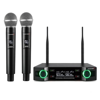 Wireless Microphone System, Upgraded 2.4GHz Rechargeable Professional AI Auto...