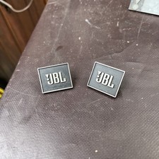 PAIR of Original Factory JBL Metal Speaker Logo-Badges 70-80s