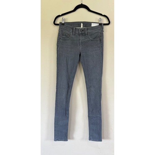 Jeans donna Rag & Bone/Jean 26 grigio lavaggio skinny fit vita media non invecchiato - Foto 2 di 10