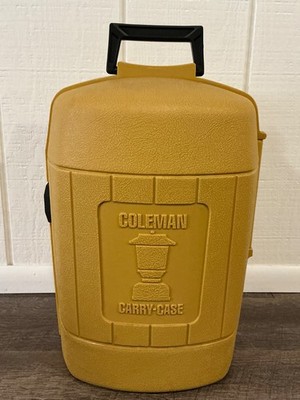 Vintage Red Coleman Lantern 200A Single Mantle & Yellow Clamshell