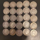 Lot of 25 Roosevelt Dimes Mixed Dates, 90% Silver