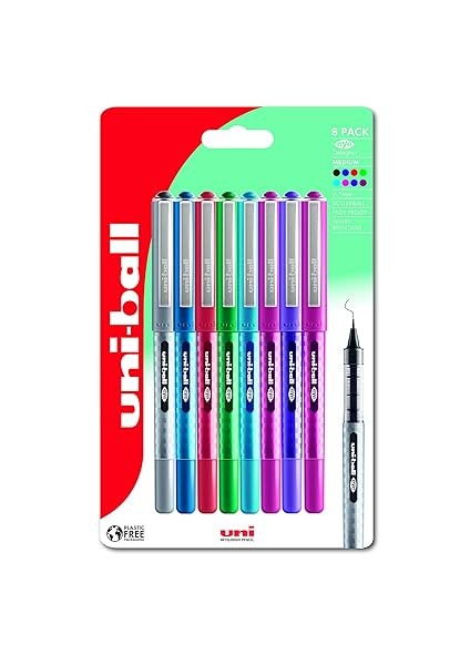 uni-ball EYE Designer UB-157D Rollerball Pen 0.7mm Assorted Blister (Pack 8)