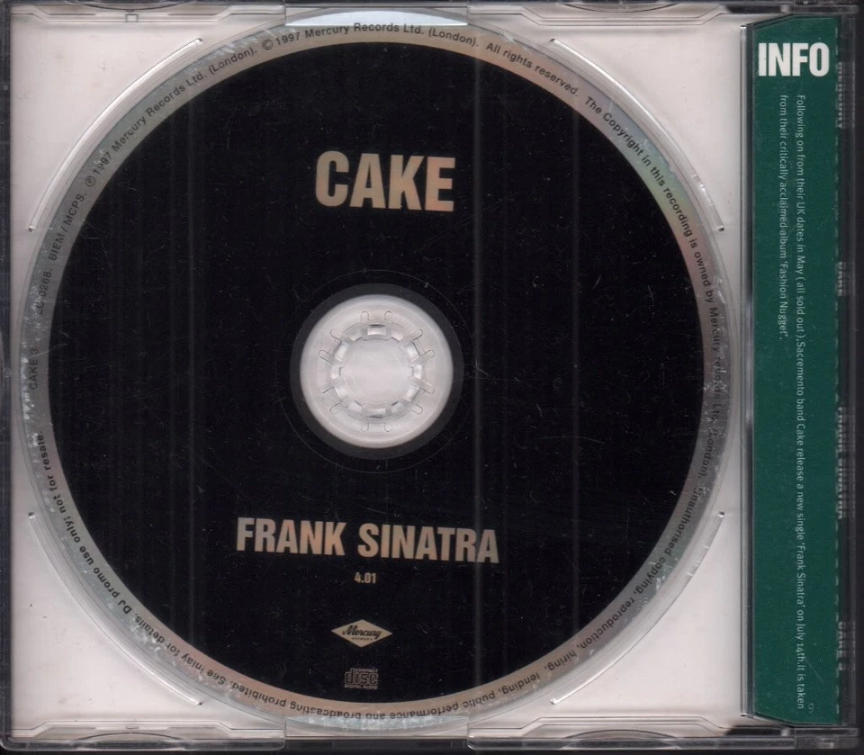 Cake Frank Sinatra CD UK Mercury 1997 promo CAKE3 - Image 2 of 2