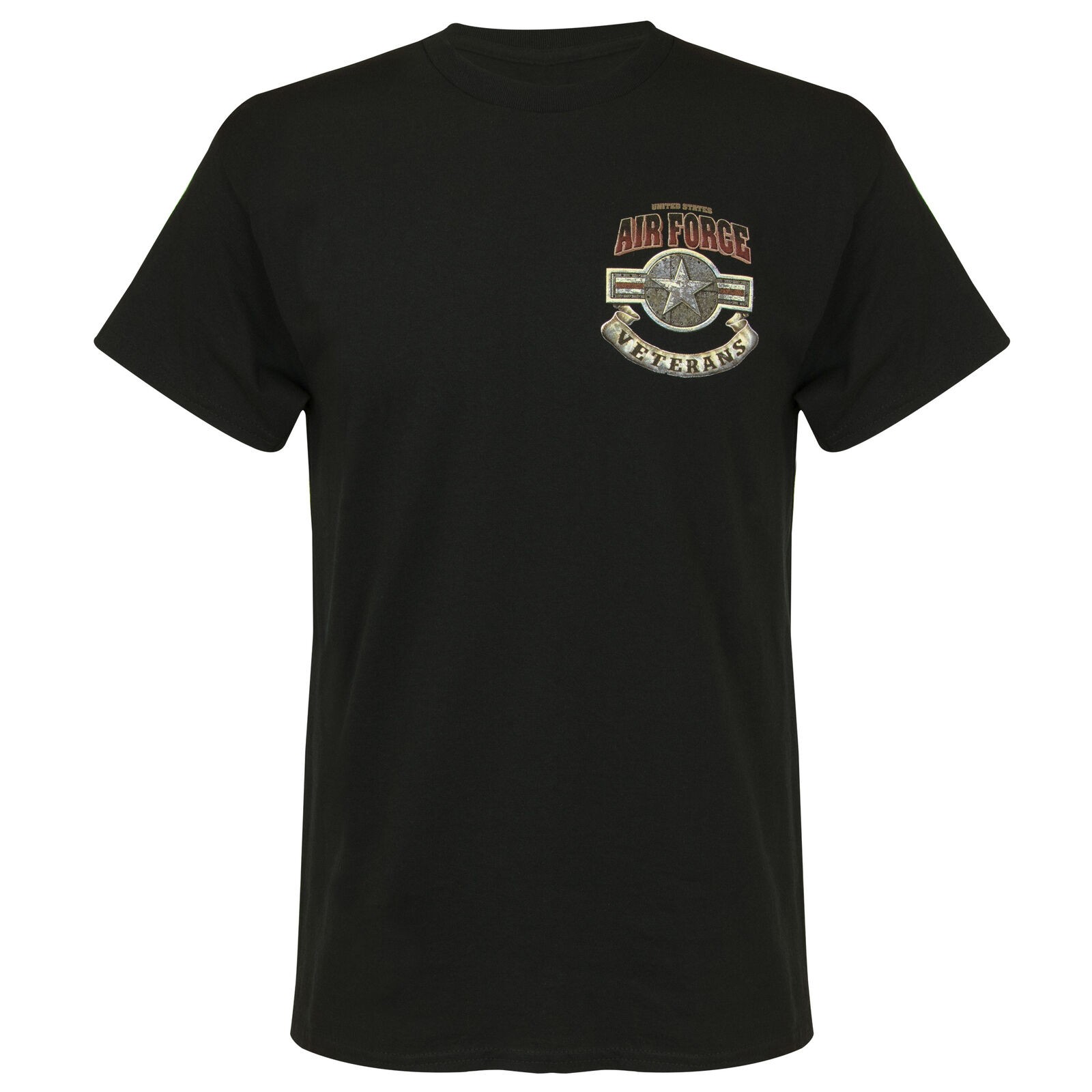 Ветераны Военно-воздушных сил гордятся тем что служили в армии Мужская футболка с рисунком черного цвета среднего размера 3190₽
