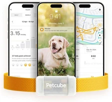 Petcube GPS Tracker for Dogs | Pet Location 2.3 x 0.9 x 0.7 inches, Black 