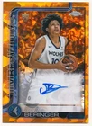 JOAN BERINGER 2025/26 TOPPS CHROME SAPPHIRE RC ORANGE AUTOGRAPH SP AUTO #13/25