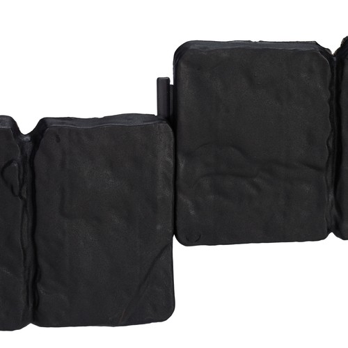 100 x Beetzaun Zaunelement Rasenkante Beetumrandung Beetkante Steinoptik schwarz - Bild 6 von 9