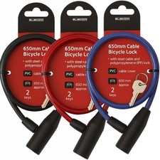 Bike Lock Cable with Keys | 650mm Heavy Duty Strong Steel Bicycle Security Chain