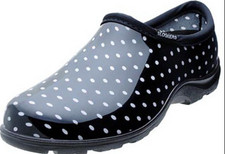 Sloggers 5113BP08 Rain and Garden ShoeWo's Size 8, Black/White Polka Dot Print