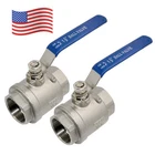 2PACK US STOCK 1-1/2 inch 1.5" Ball Valve,316 Stainless Steel Full Port,2-Piece
