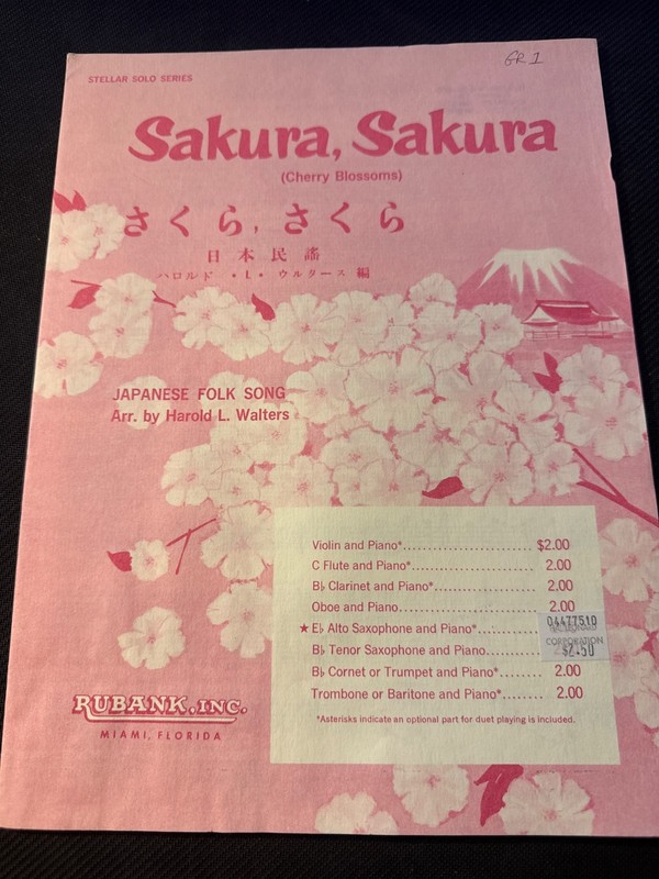 Sakura Sakura for Alto Sax & Piano by Harold Walters Rubank HL04477510 Music