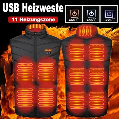 MARKENLOS 15-Zone Unisex USB Beheizbare Heizjacke Weste Heizweste Beheizte Wärmeweste Vest