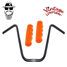 Original Lowrider 13" 22.2 D Handlebar Black 212 120mm Grips Solid/Orange