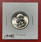 1948 S Washington Silver Quarter, Gem Uncirculated.