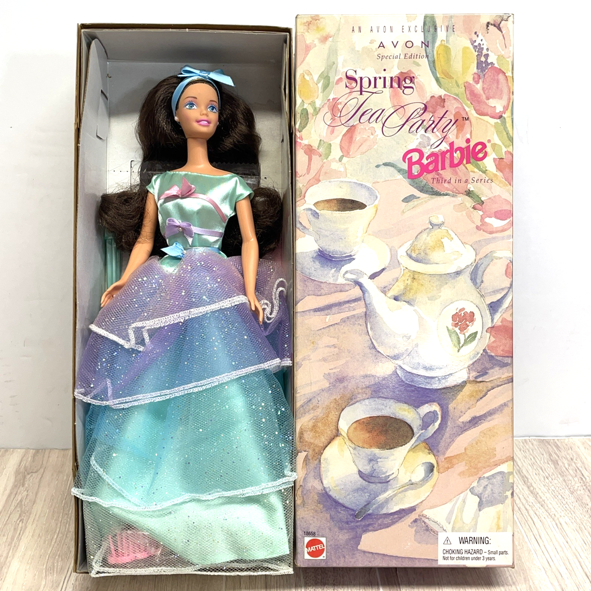 Mattel Spring Tea Party Barbie Doll Avon Special Edition 3rd In Series 1997 NIB
