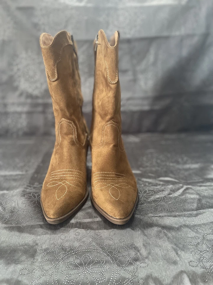  Botas para mujer Sam & Libby Western Breanna tacón medio marrón caramelo 8,5 Foto 3 de 4