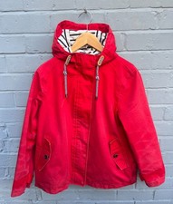 Joules Womens Coast Red Cotton Canvas Rain Coat - UK 16 / XL