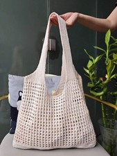Crochet Woven Tote Bag Women Knit Hollow Out Summer Beach School Shoulder
