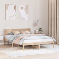 Bettgestell Mit Kopfteil 150X200 Cm Aus Massivem Kiefernholz