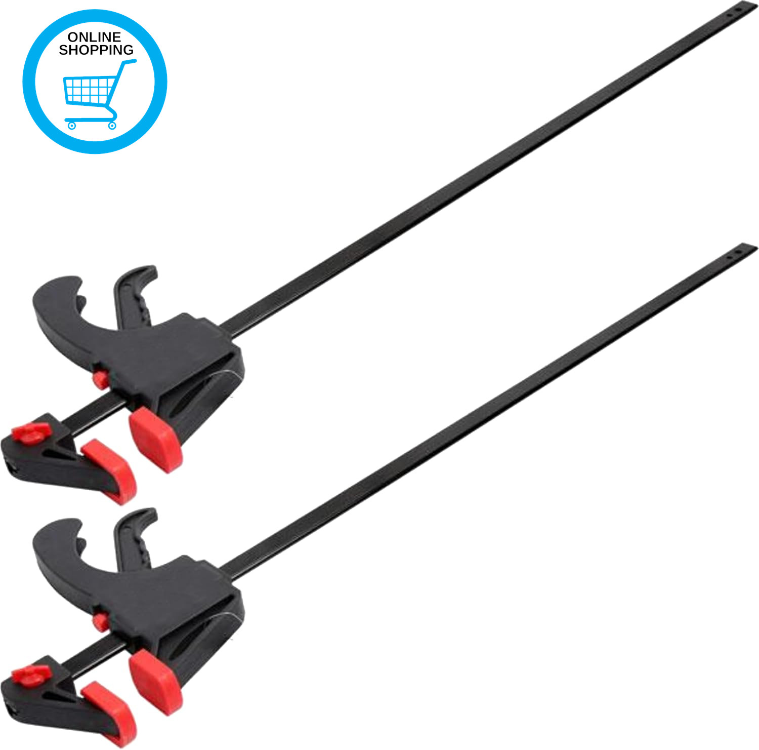 2Pc 24"" Bar Clamps for Woodwork Workbench Quick Grip Wood Quick Release Clamp Se
