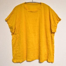 Issey Miyake me Tops Yellow Wrinkle Horizontal Used