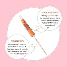 200pcs Cocktail Umbrellas Paper Bamboo Drink Decor Multi-Color