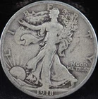 1918 S Walking Liberty Half Dollar 90% Silver Good (GD) - SKU 36USHD