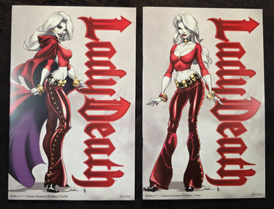 #ad LADY DEATH GALLERY 1 VARIANT SET J Scott CAMPBELL CRIMSON Only 500 COPIES Lot $200.00