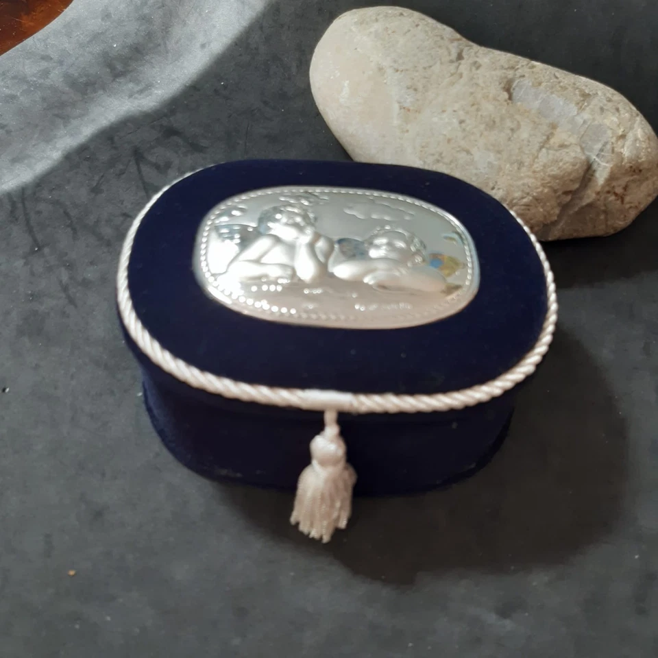 Collana Vintage in pietra naturale (Calcite Gialla Burrattata). Cofanetto con Ag - Immagine 4 di 4