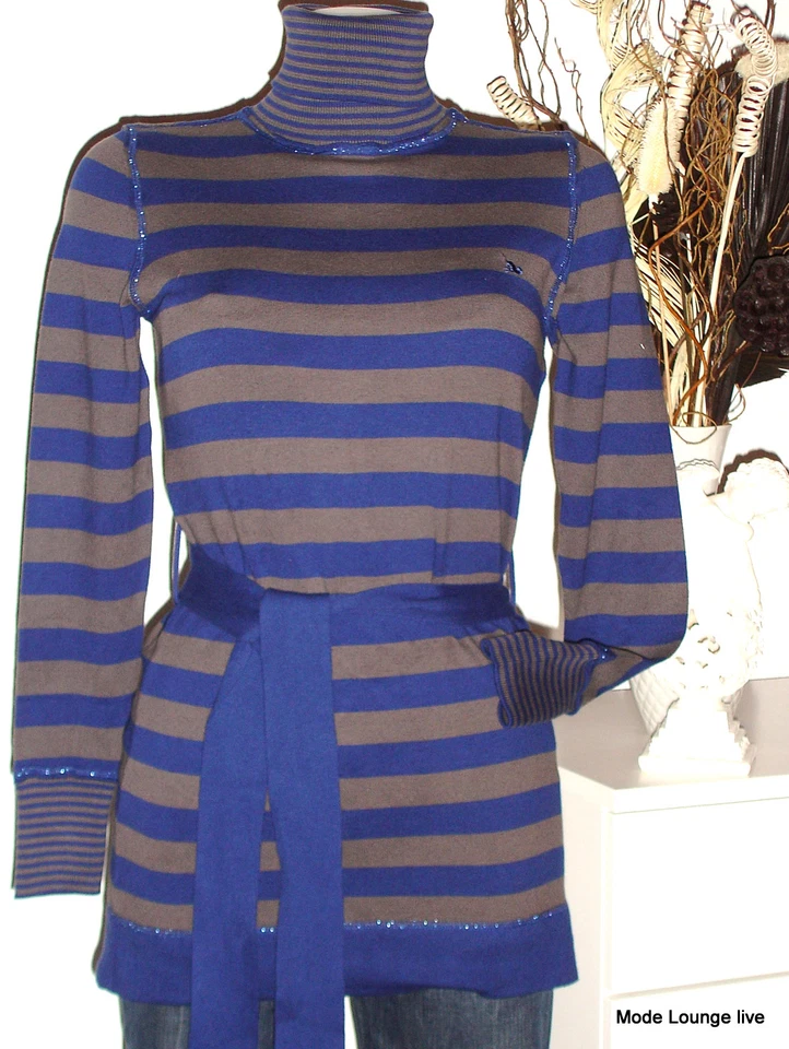 s. OLIVER Rollkragen-PULLOVER gestreift M 38, jumper lila Glitzer NEU - Bild 2 von 4