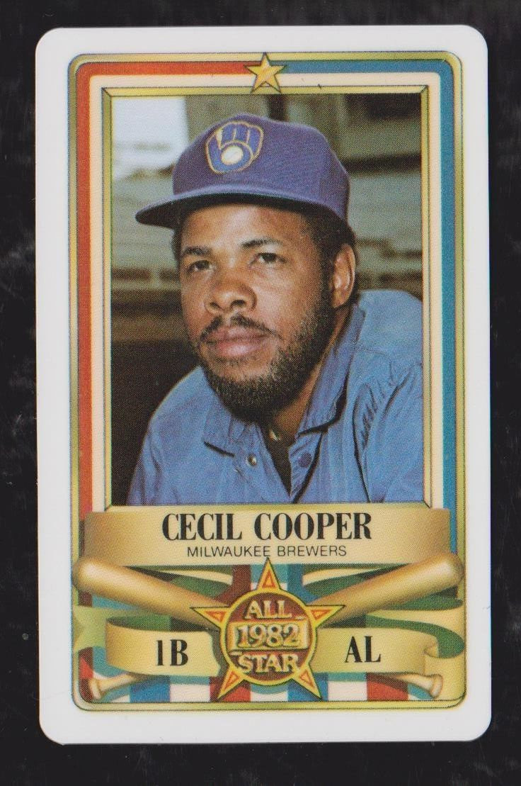 1982 PERMA GRAPHICS ALL STAR BASEBALL CECIL COOPER NMMT ** FREE SHIPPING **