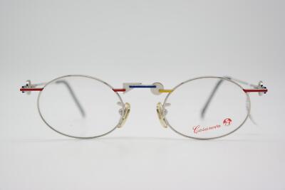 Vintage Casanova RVC-8 Silver Multicolored Oval Eyeglasses Frame