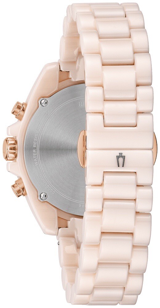 Bulova Pink Ceramic & Swarovski Crystal Chronograph Watch Bulova Pink Ceramic & Swarovski Crystal Chronograph Watch