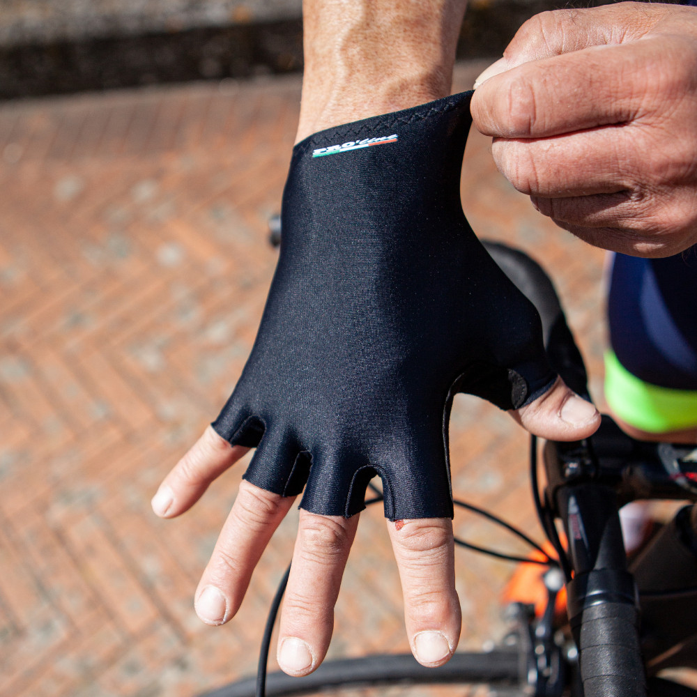 PRO' line Guanti Ciclismo Estivi Neri Proline All Road Uomo Donna Bici Da Corsa foto 3
