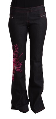 EXTE Jeans Black Cotton Stretch Mid Waist Cotton Flared Denim IT40/US6/S $300